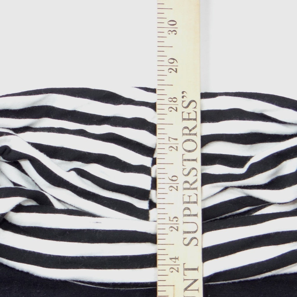 Vintage Venana Premium Womens 2X Black Striped Cowl Neck Long Sleeve Tunic Top