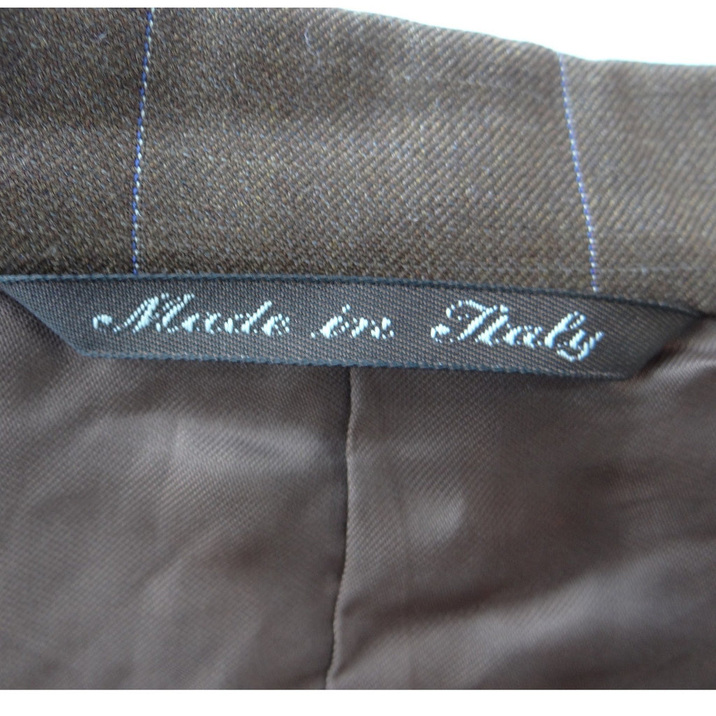 Canali Mens Brown Windowpane Wool Blazer Sport Coat Made in Italy 42R 43R