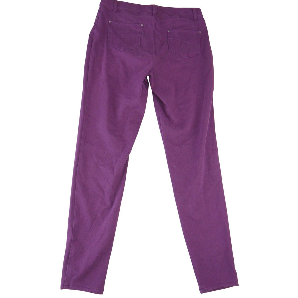 Time and Tru Womens Purple High Rise Pull On Jeggings Size L 12-14 Skinny Pants