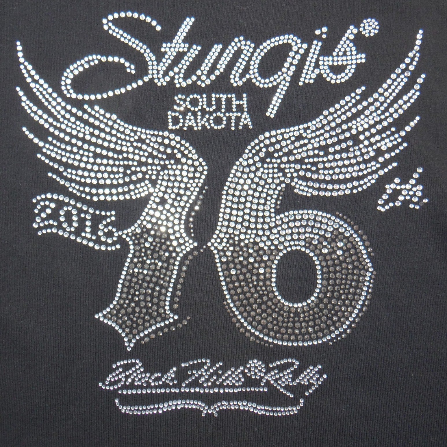 Biker Clothing Sturgis 76th Rally 2016 Rhinestone Tank Top Black XL Womens