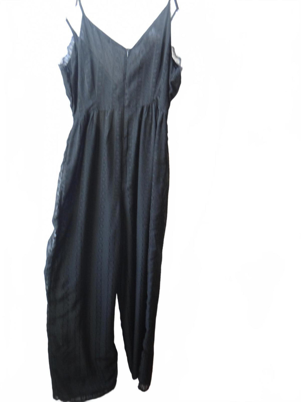 Elegant Black Lace-Trimmed Jumpsuit - size 4