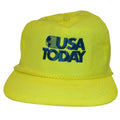 Vintage USA Today Hat Neon Yellow Nylon Rope Snapback Cap 90s Media Promo