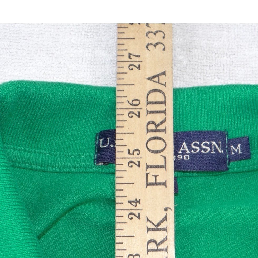 US Polo Assn Mens Green Short Sleeve Pique Cotton Polo Shirt Size M