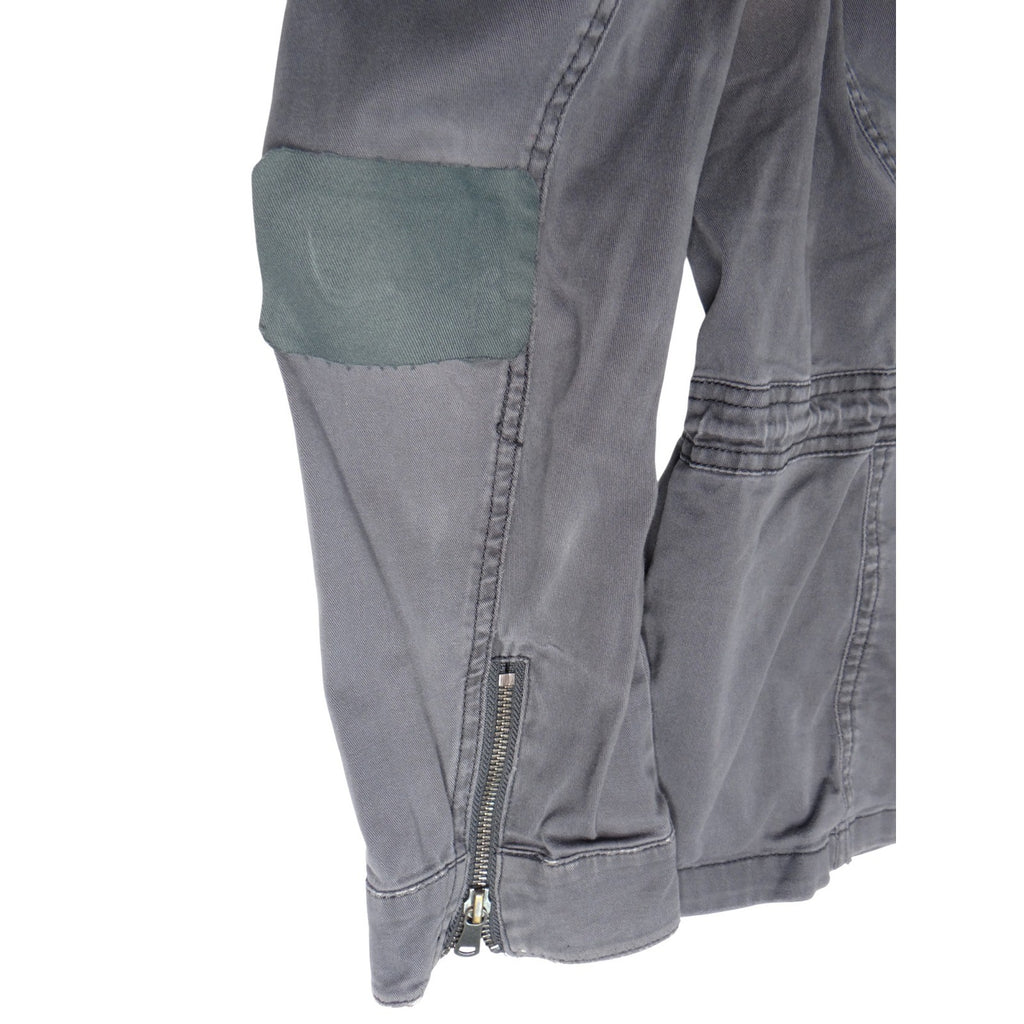 Express Gray Utility Jacket Women's Size L Patches Military Style