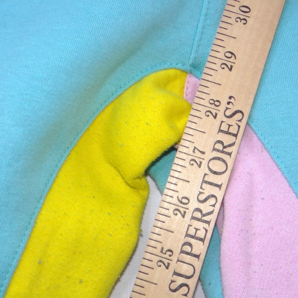 Amado Apparel Mens XL Colorblock Fleece Joggers Teal Yellow Pink Streetwear