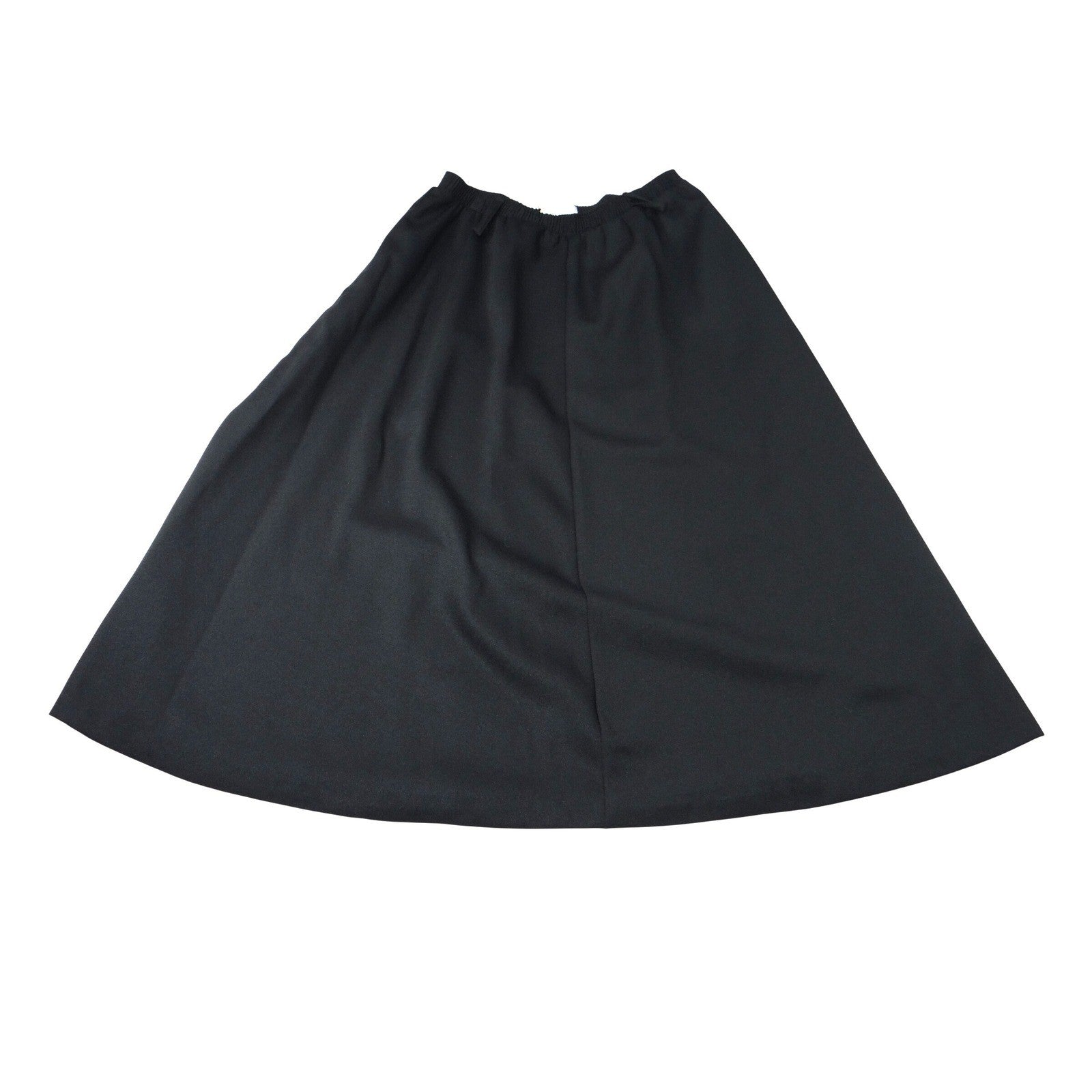 Vintage Lady Manhattan Black Midi Skirt Elastic Waist Size 12 Polyester Rayon