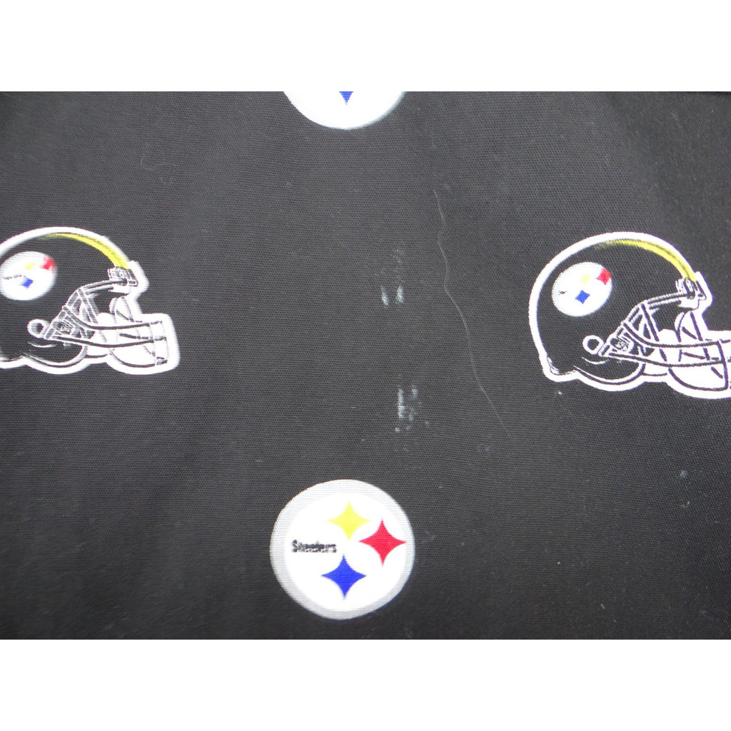 NFL Team Apparel Pittsburgh Steelers Scrub Top Womens Black V-Neck Logo Print L