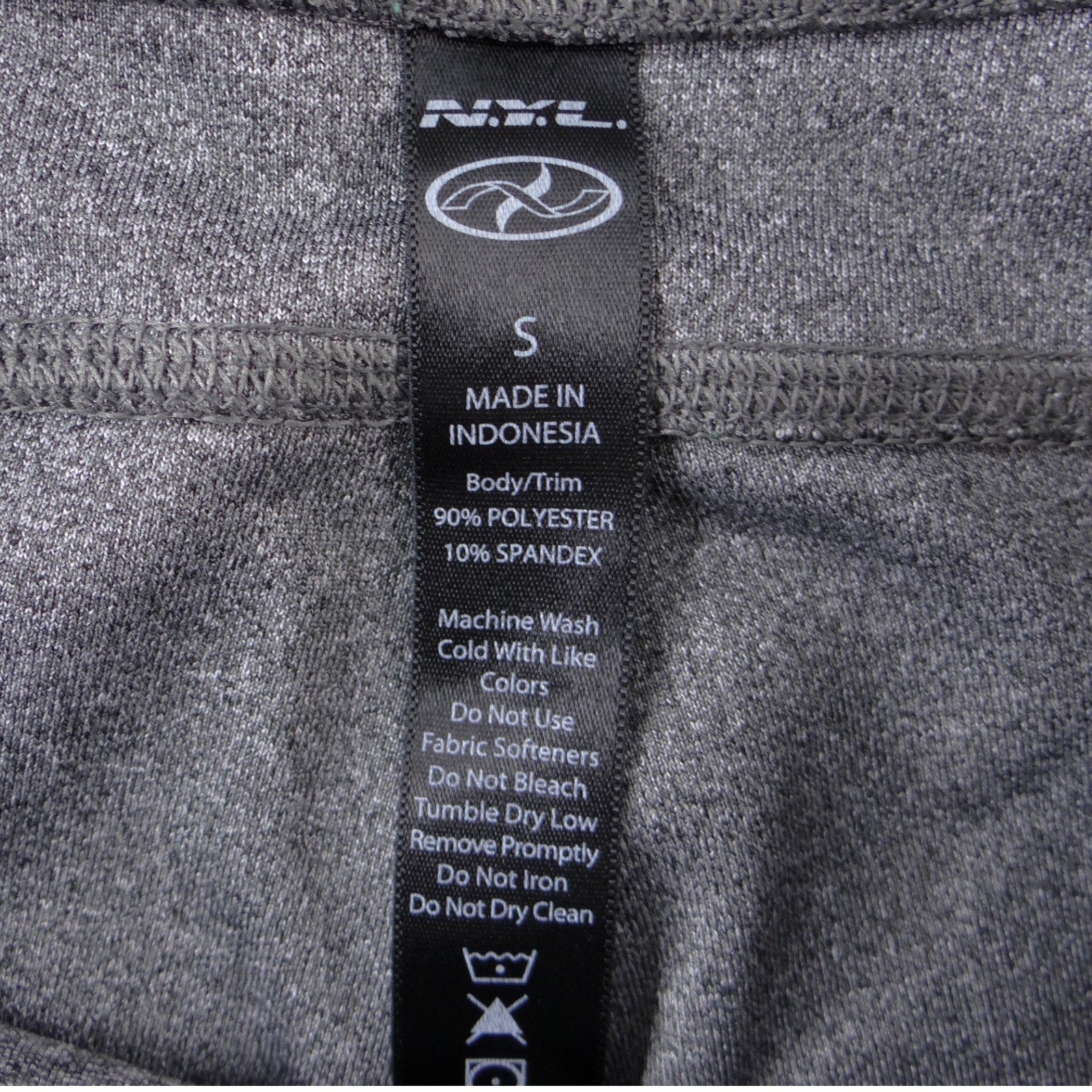 NYL Womens Charcoal Heather Grey High Rise Reflective Athletic Bike Shorts Small