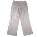 Mens Pleated Chino Trousers Khaki Tan Straight Leg Cotton Pants 35x30.5
