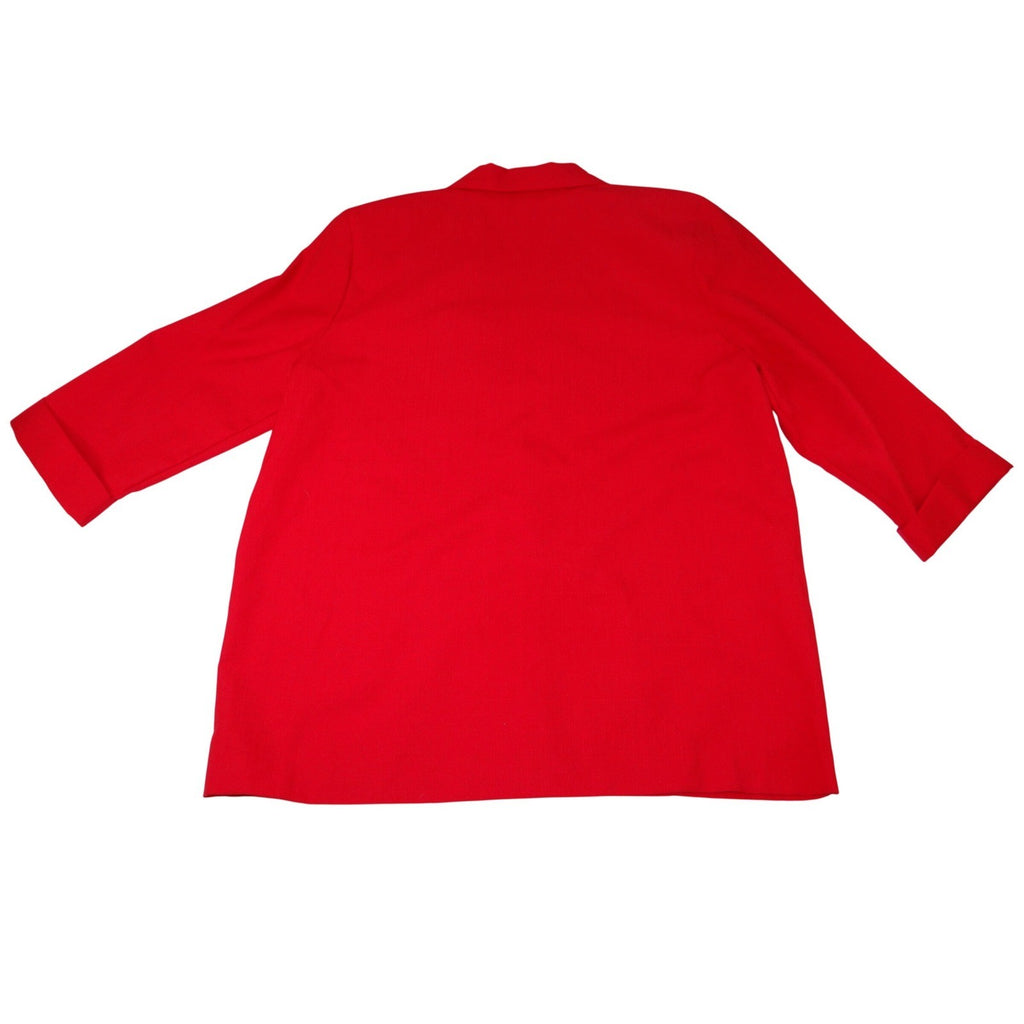 ALICE STUART Red Textured Blazer Jacket Button Front Women's Large