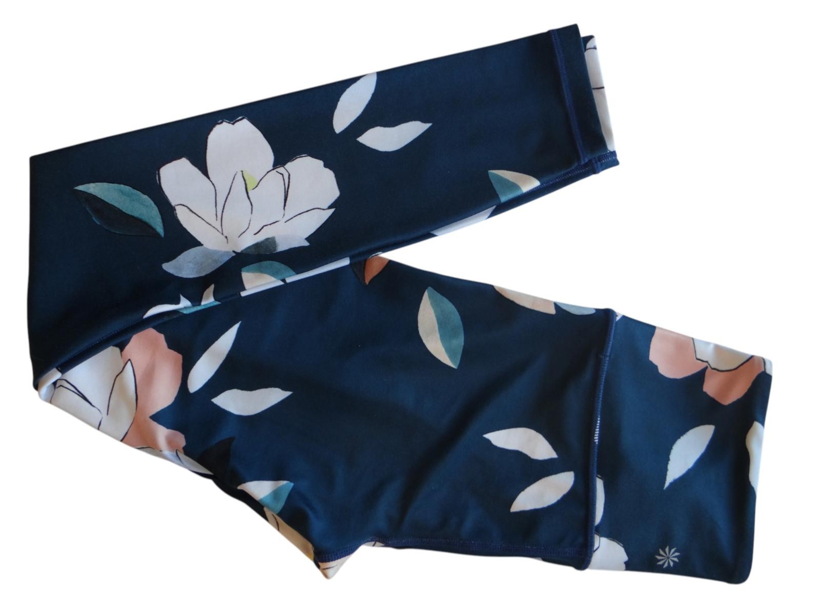 Floral High-Waisted Leggings by OAILA - Navy Blue