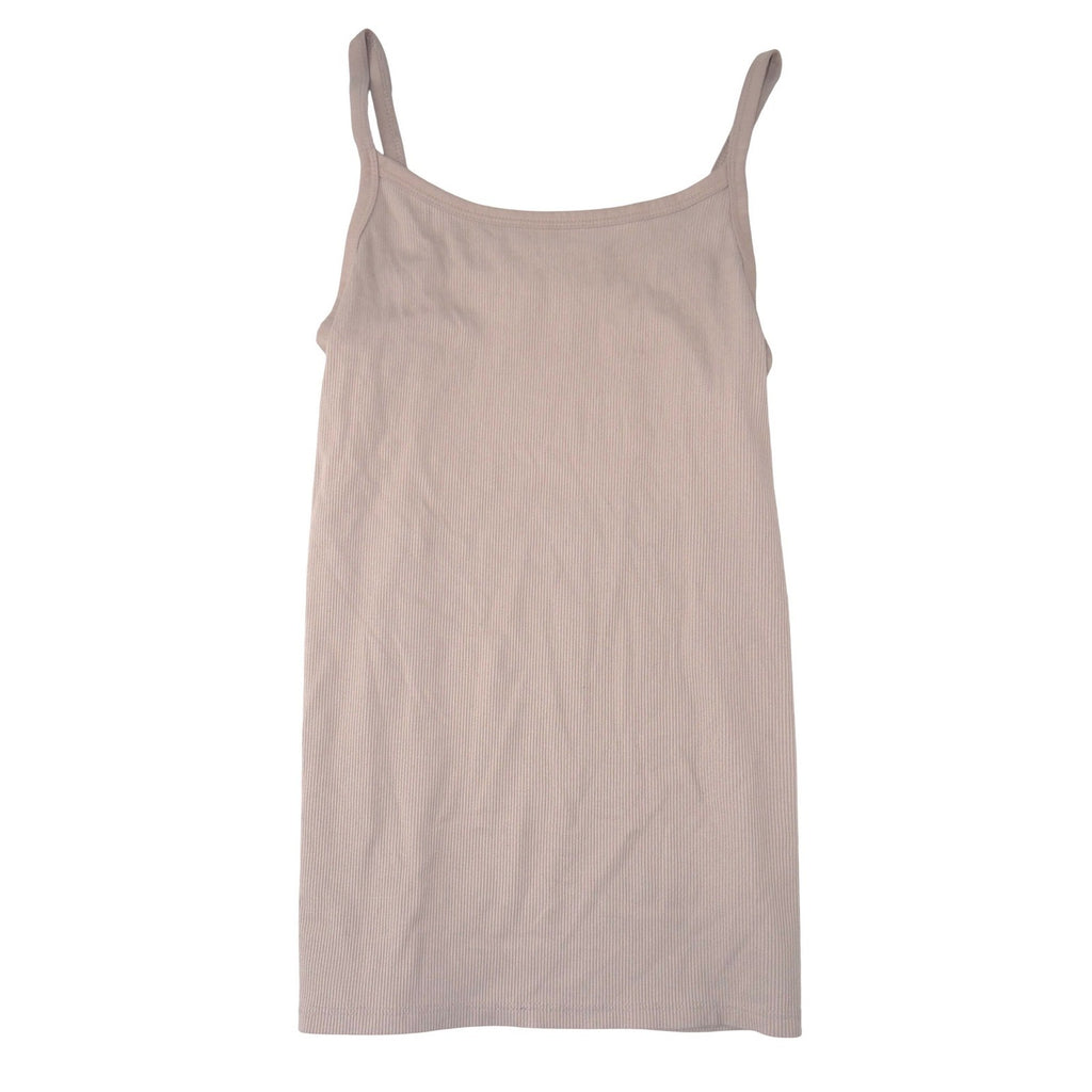 No Boundaries Ribbed Camisole Tank Top Tan Taupe Medium 7-9 Sleeveless Scoop