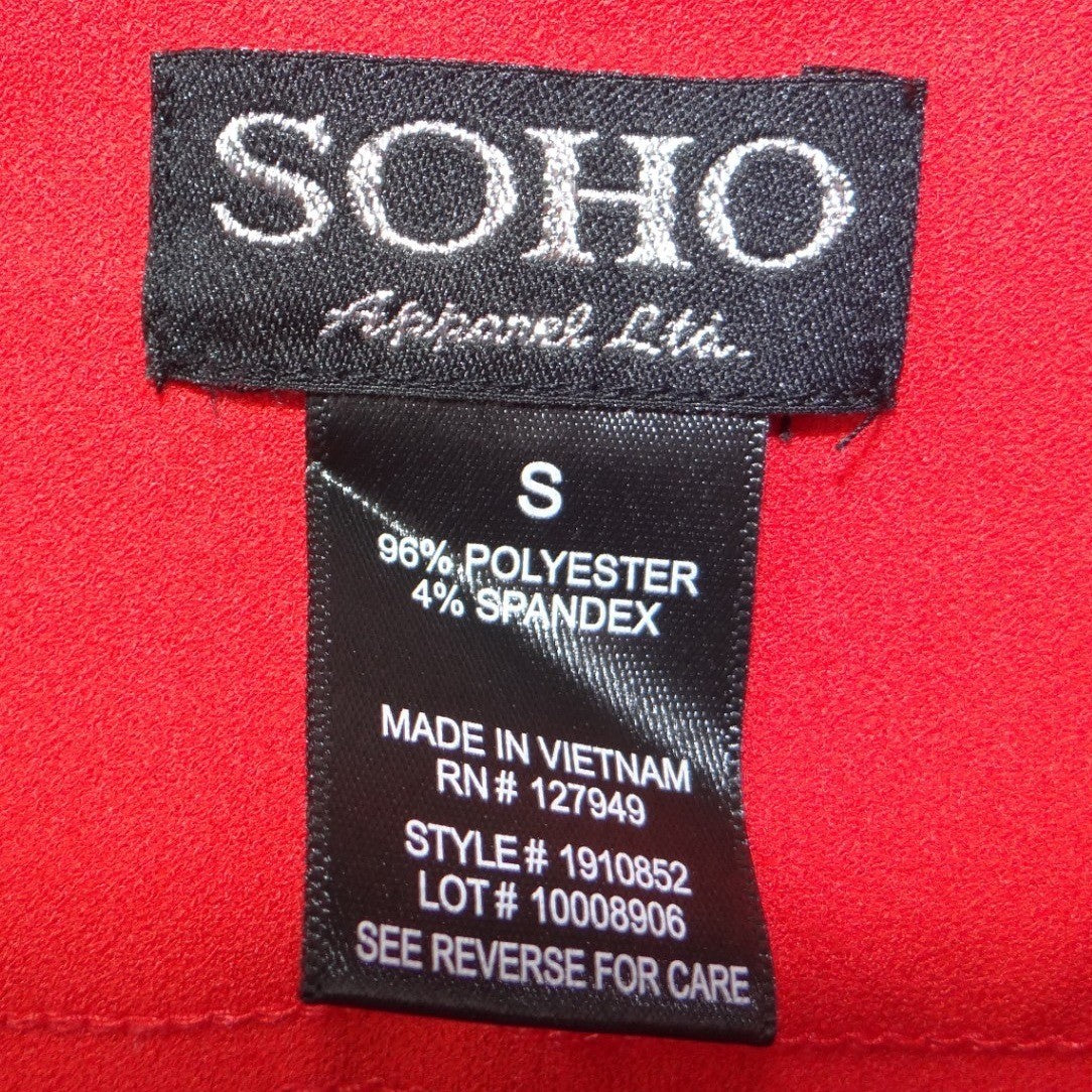 SOHO Apparel Ltd Womens Red Slim Leg Stretch Dress Pants Size S
