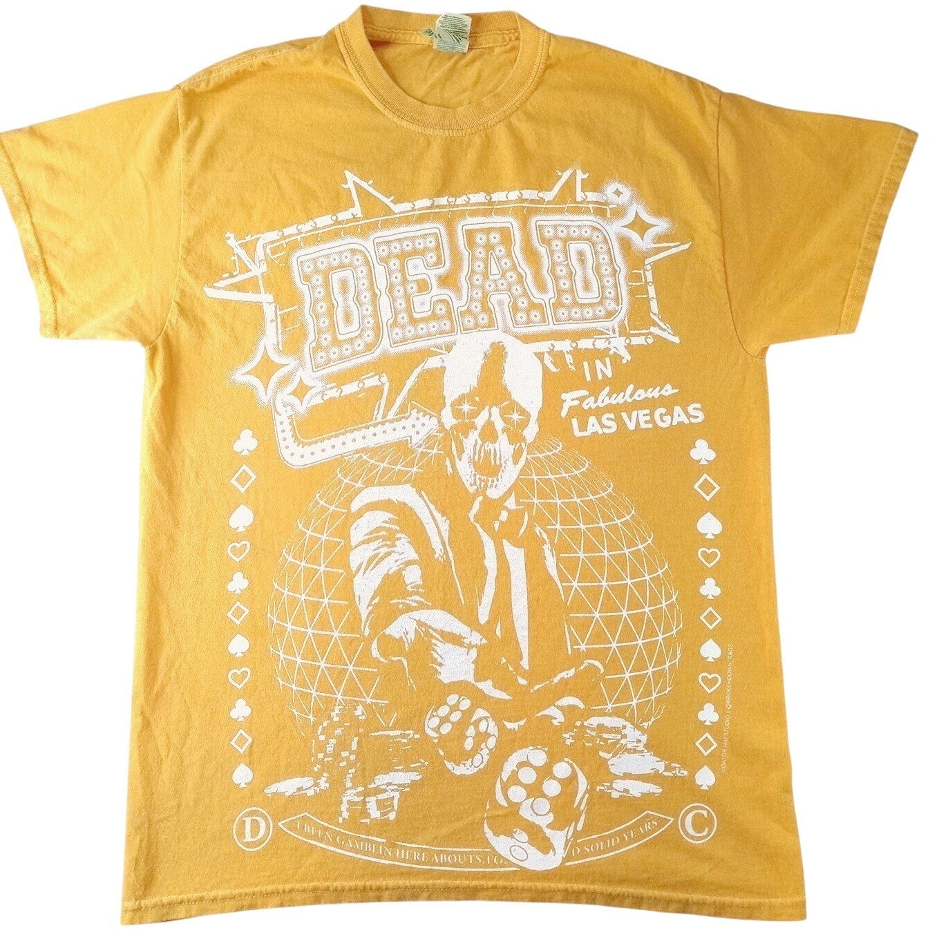 Gildan Dead in Fabulous Las Vegas Skull Dice Graphic Tee Shirt Mens Size Medium