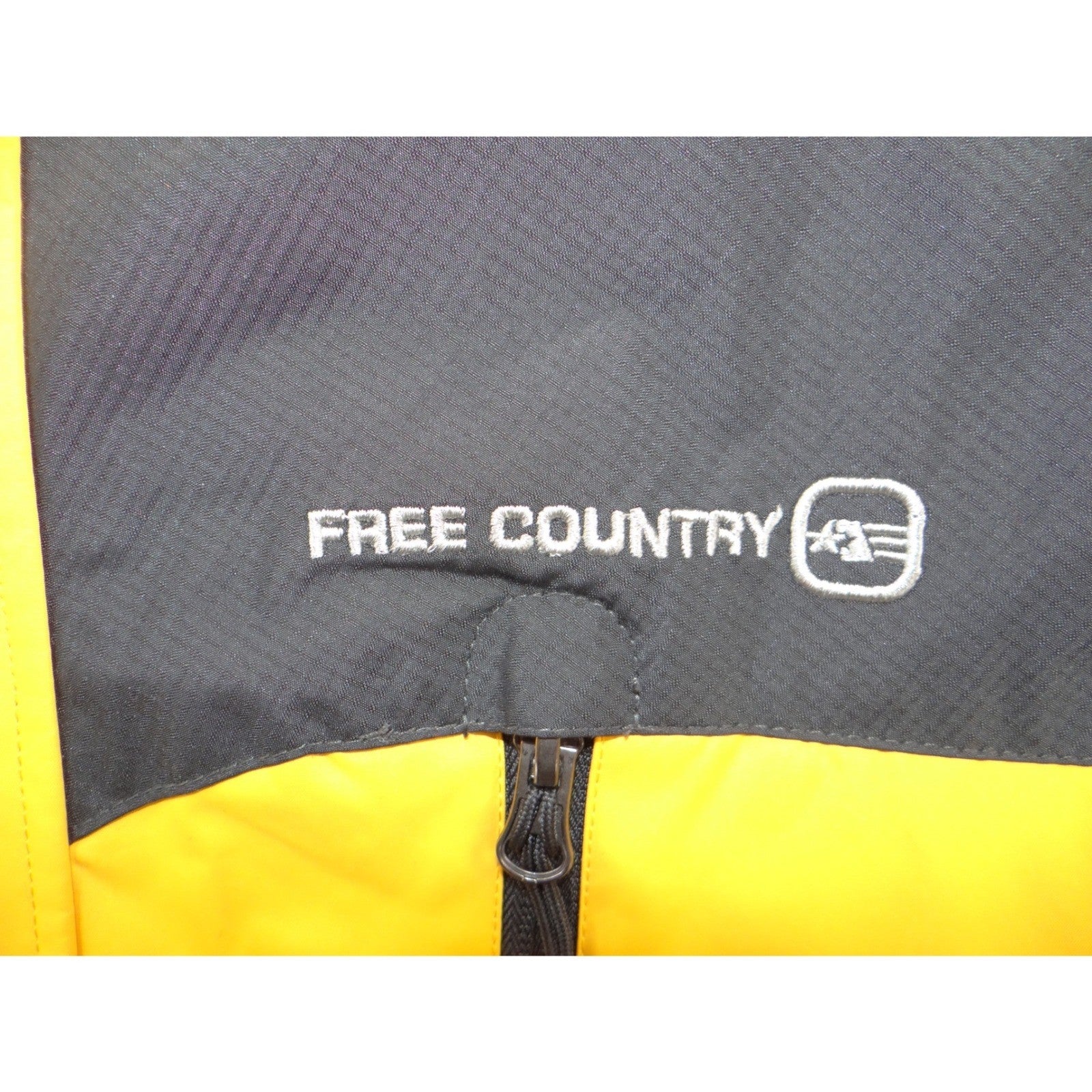 Free Country FCXtreme Mens Yellow Grey Hooded Ski Jacket Fleece Lined Small