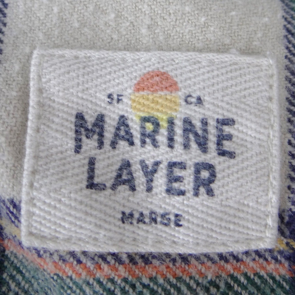 Marine Layer Mens Marge Plaid Flannel Button Down Shirt Red Green Multi Size M