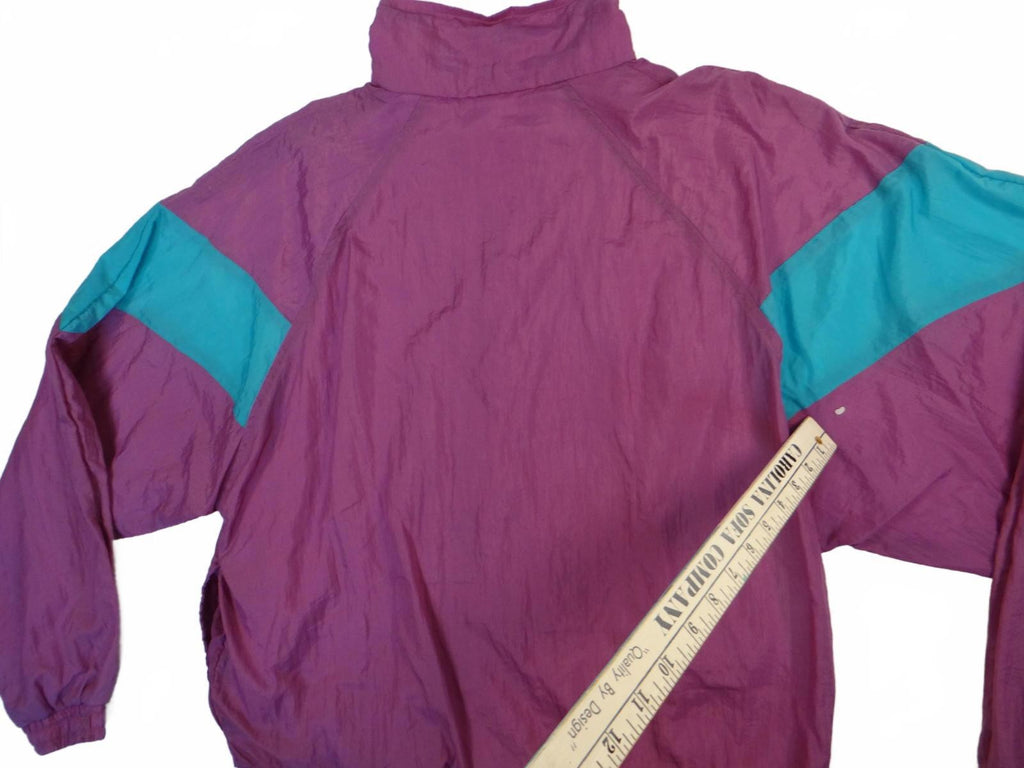 Vintage Reebok Women's Windbreaker Jacket Purple Teal White