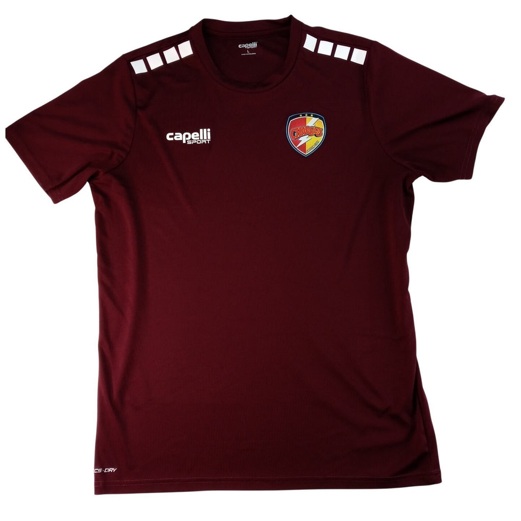 Capelli Sport Mens Burgundy Soccer Jersey Charges SC Short Sleeve | L