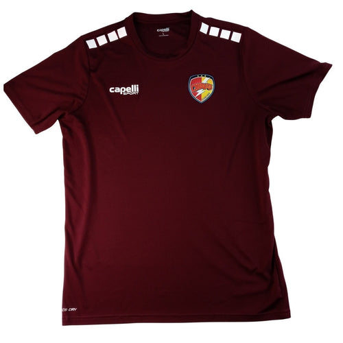 Capelli Sport Mens Burgundy Soccer Jersey Charges SC Short Sleeve | L