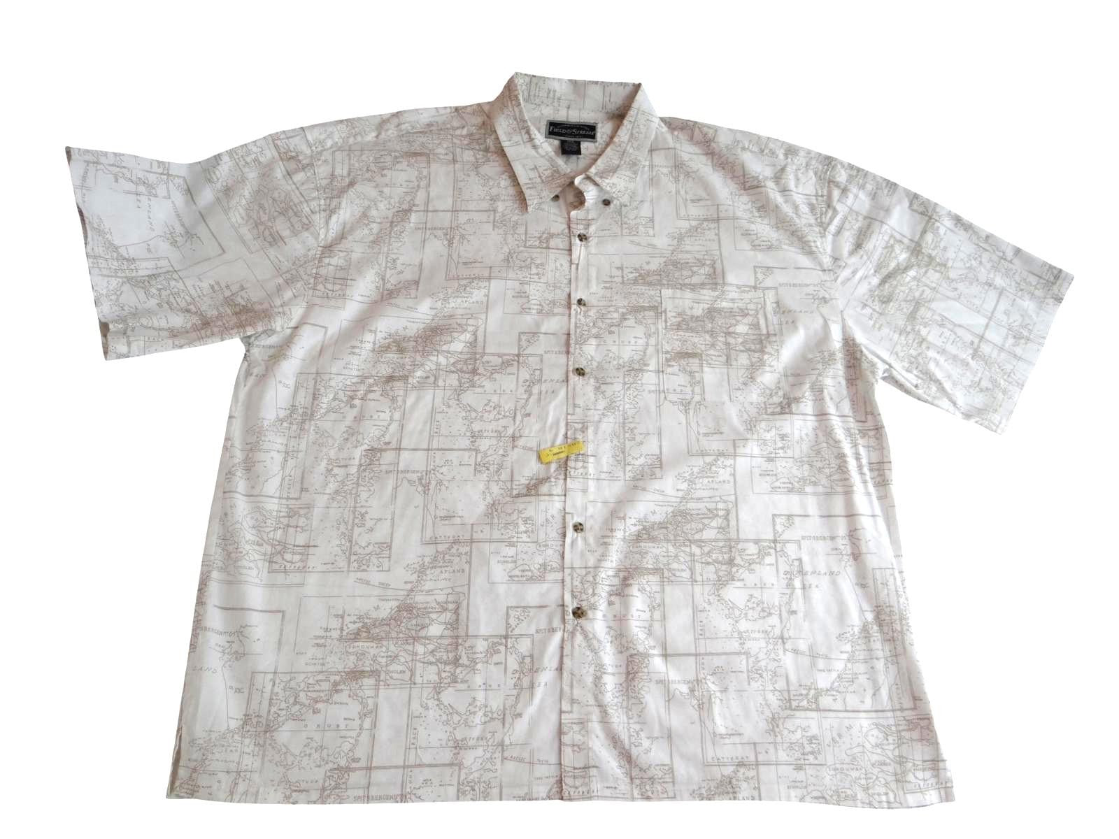 Field & Stream Map Print Short Sleeve Shirt XXXL