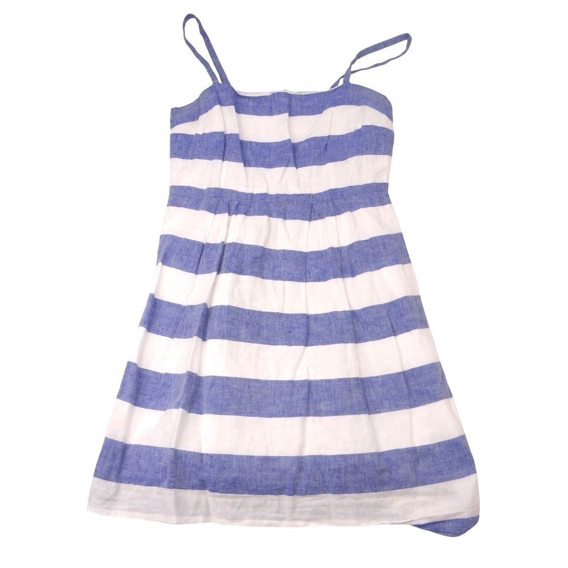 LOFT Petites Blue White Striped Linen Blend Sundress Size 0P