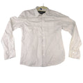 H&M &denim Mens White Blue Pinstripe Long Sleeve Button Down Shirt Large