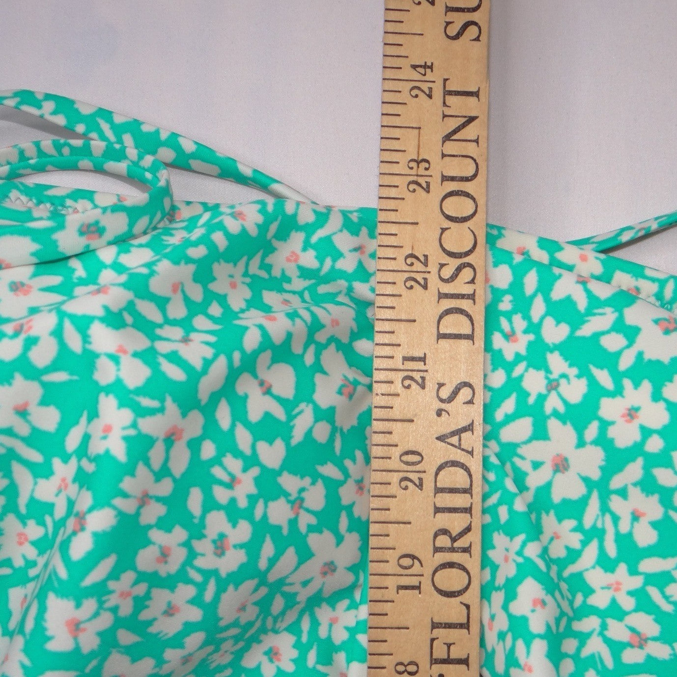 Kona Sol Womens XL Teal Floral Ruched One Piece Swimsuit Padded Tie Back