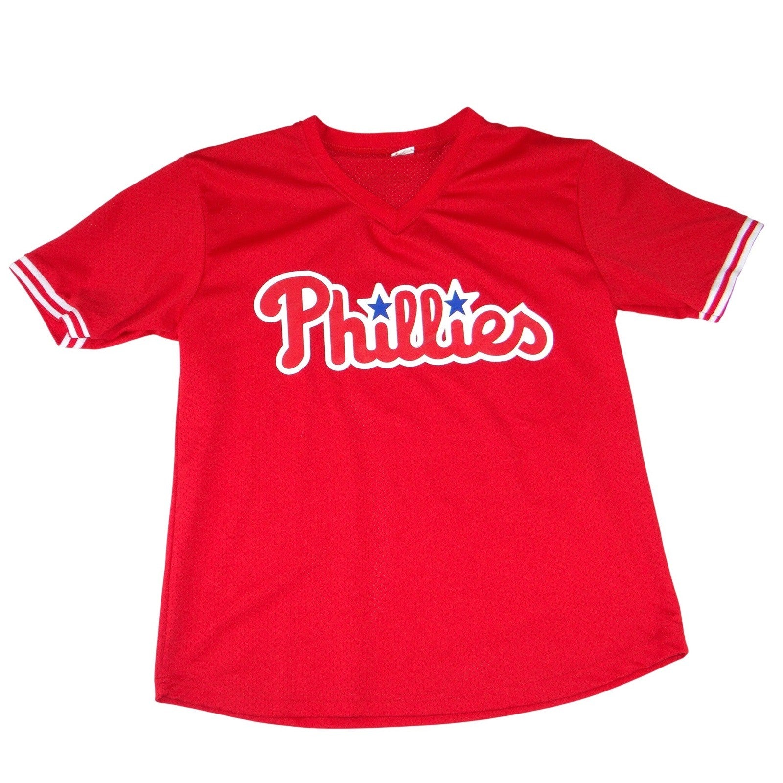 Philadelphia Phillies Red Mesh V-Neck Baseball Jersey XL Short Sleeve