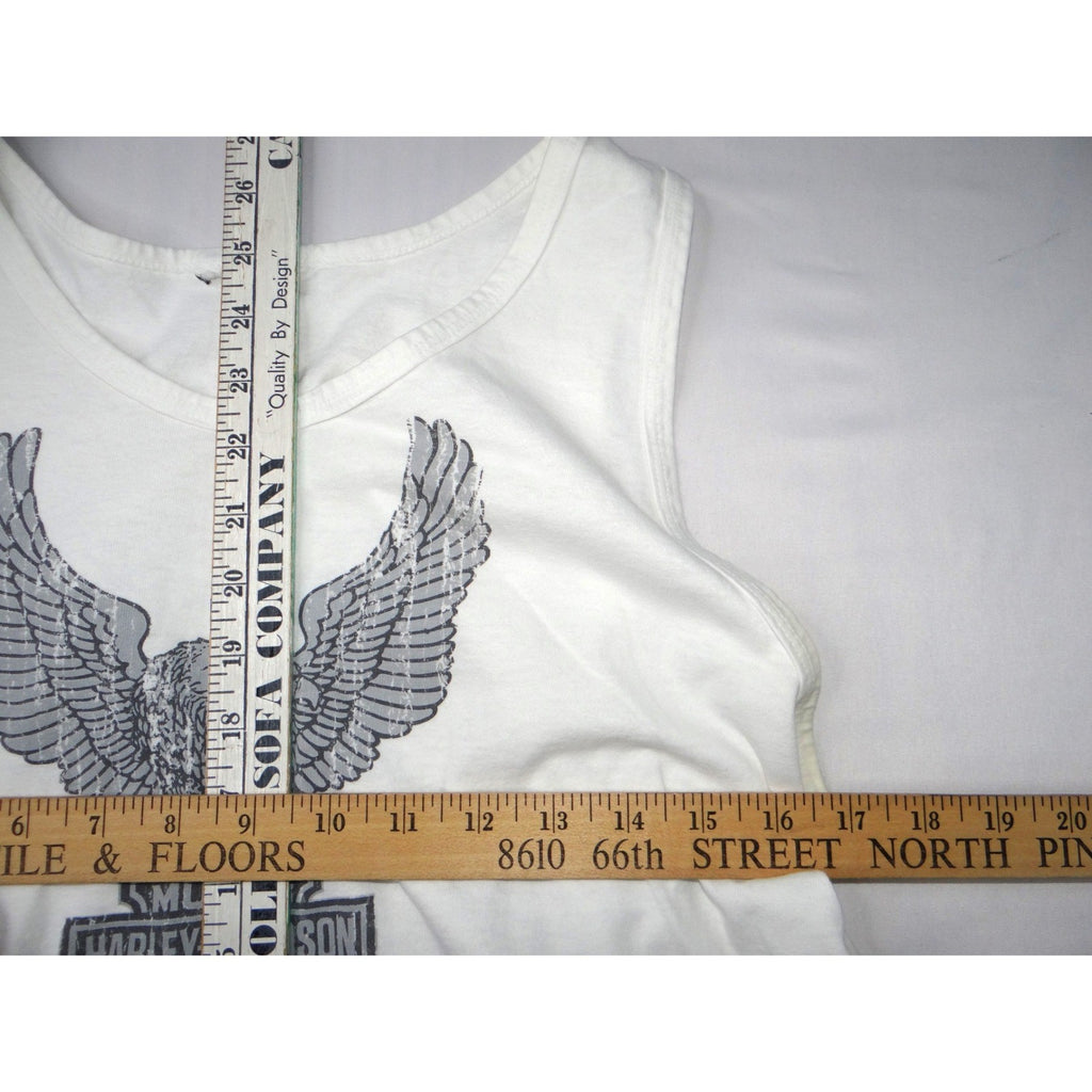 Harley Davidson Motorcycles Eagle Tank Top White Mens Size