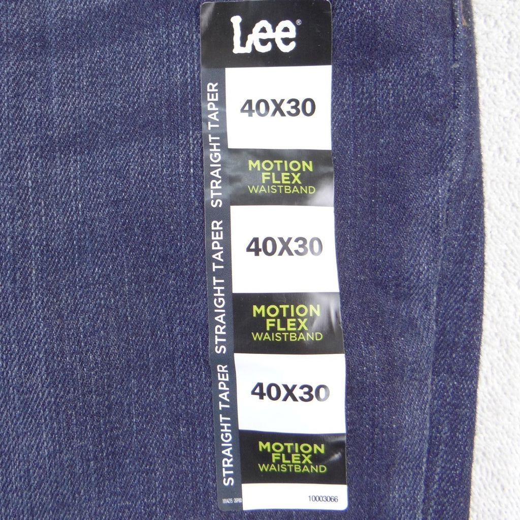 NWT-Lee Mens Active Stretch Straight Taper Jeans Dark Wash 40x30 Motion Flex