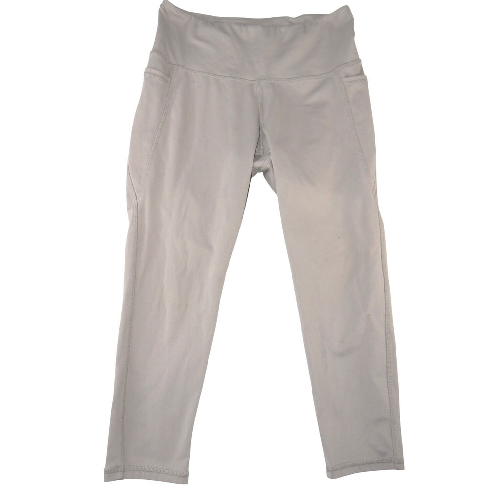 Danskin Womens High Waisted Cropped Active Leggings with Pockets Taupe Mauve M