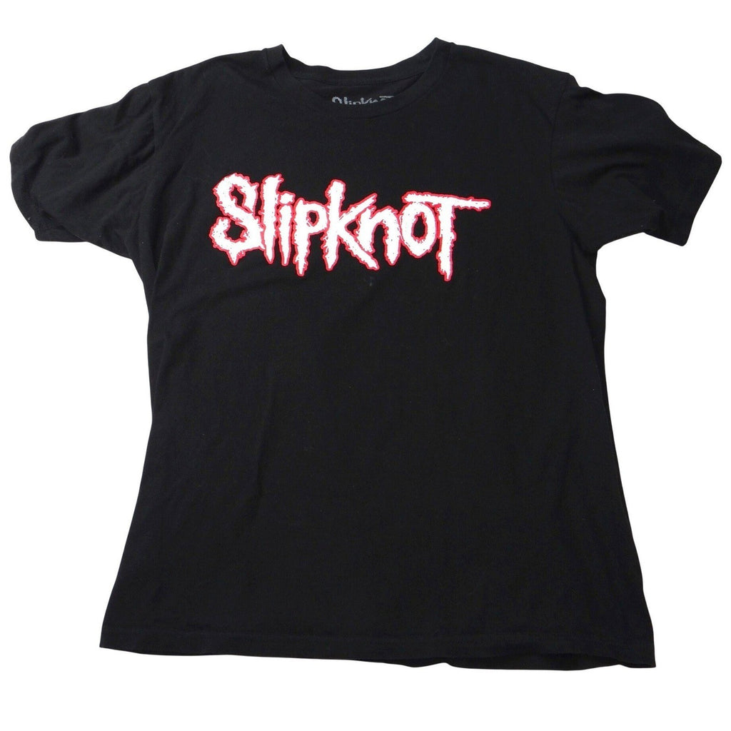 Slipknot Black T Shirt Graphic Band Logo Women's Size Large