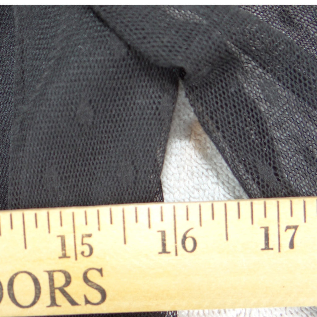 Apostrophe Black Mesh Swiss Dot Lace Trim V-Neck Peplum Blouse Size S