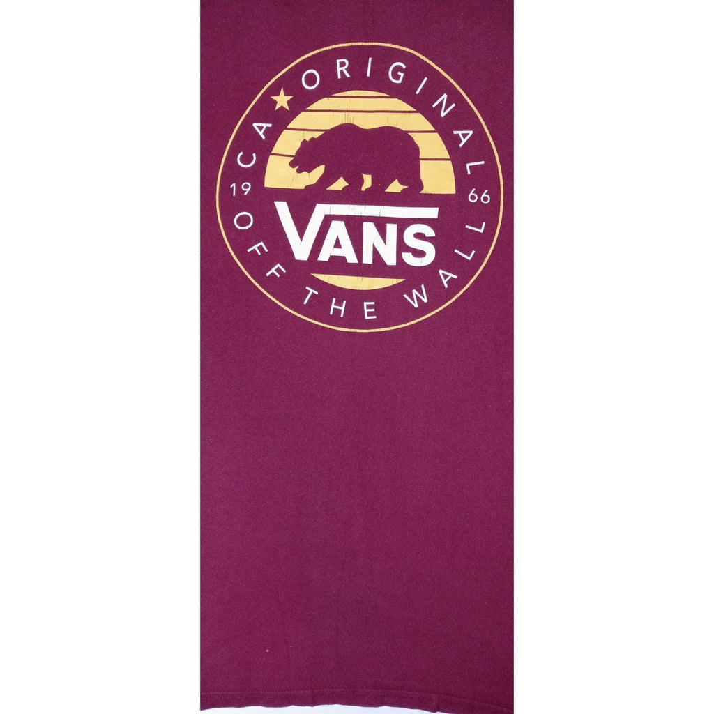 Vans California Originals Graphic T Shirt Burgundy Bear Logo Men's Large