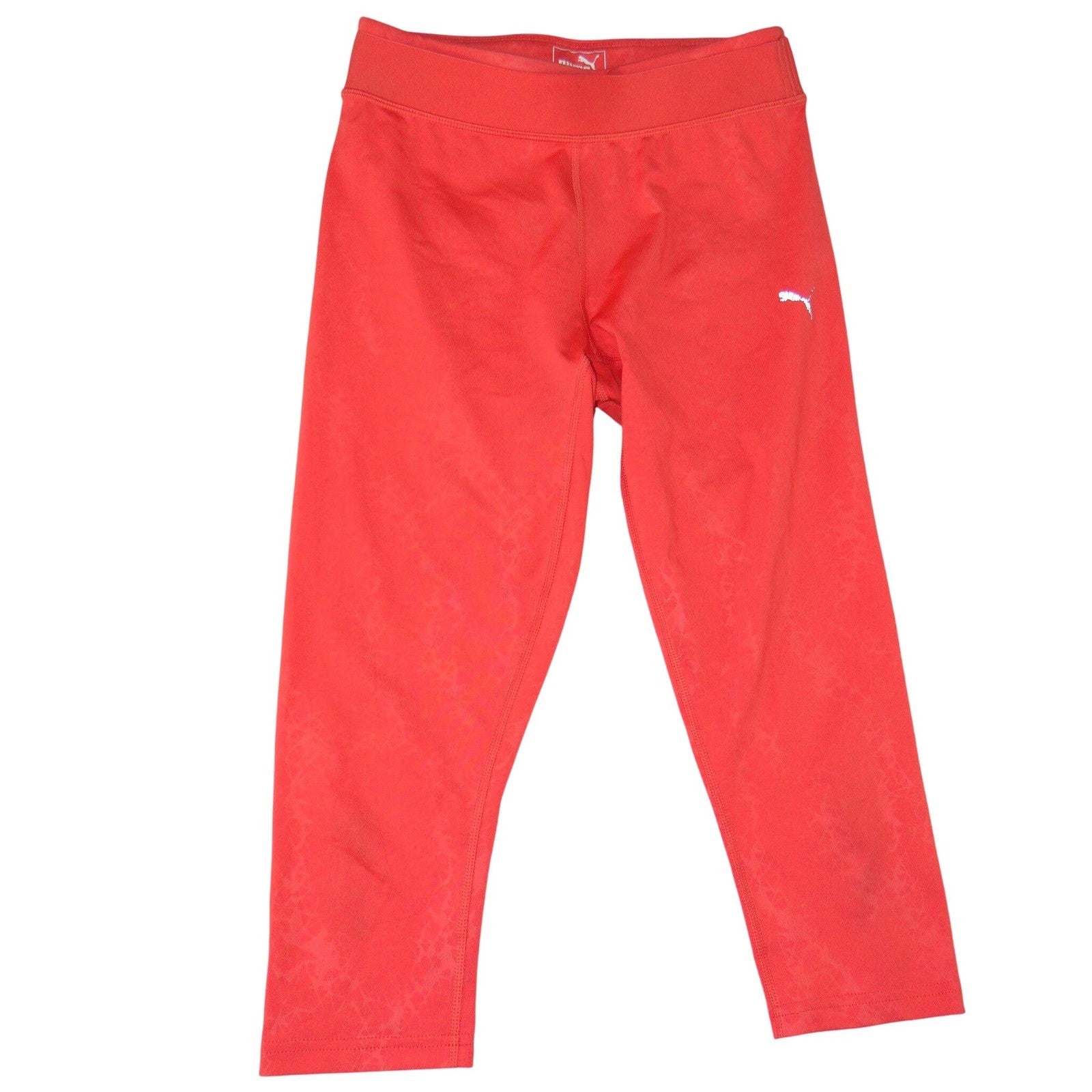 Puma Womens Coral Red Marble Print Capri Athletic Leggings Size Small
