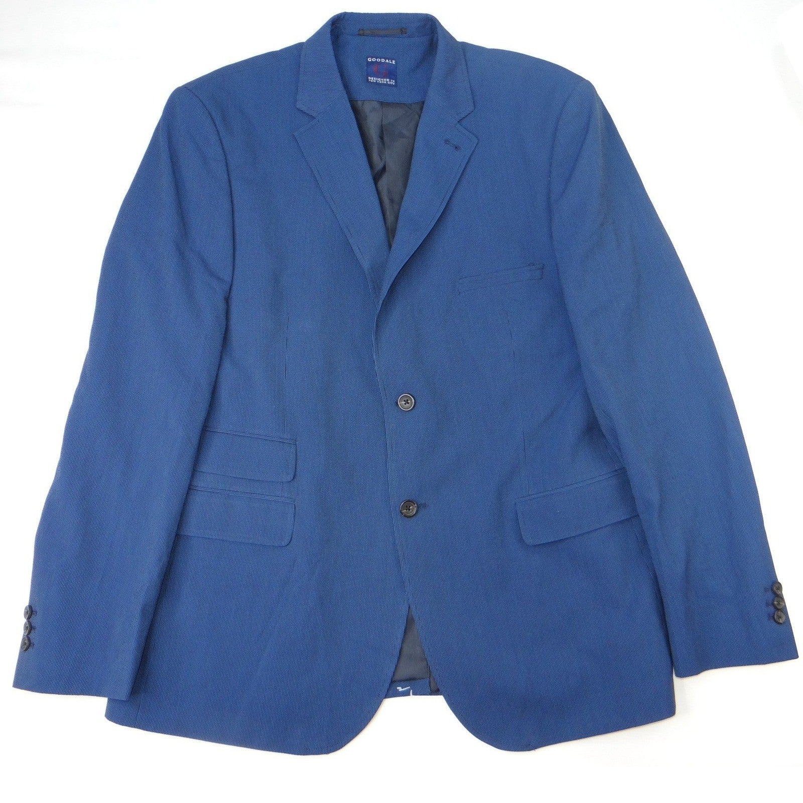 Goodale New York City Men's Blue Plaid Wool Blend Blazer Size 46