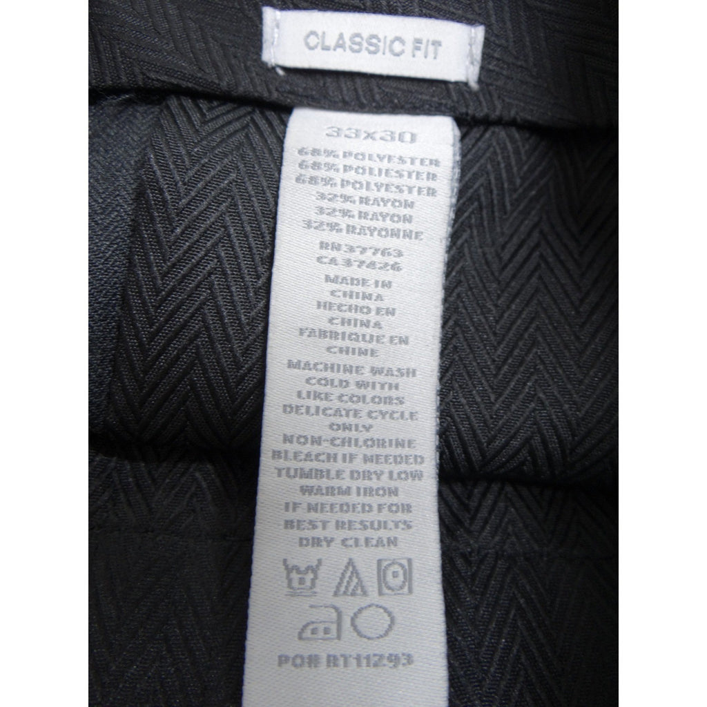 Easy Portfolio Classic Fit Men's Charcoal Gray Dress Pants 33x30 Wool Blend