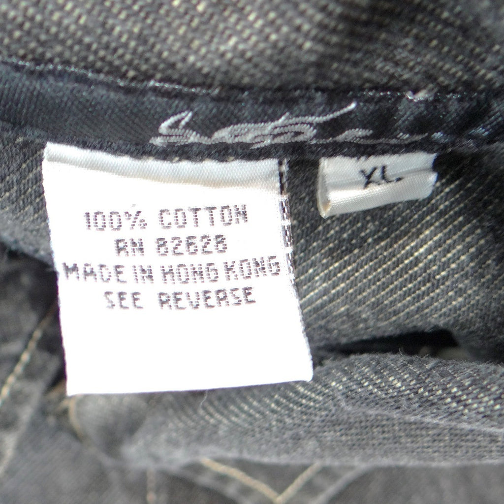 Southpole Mens XL Faded Black Denis Jacket Contrast Stitch Streetwear Y2K