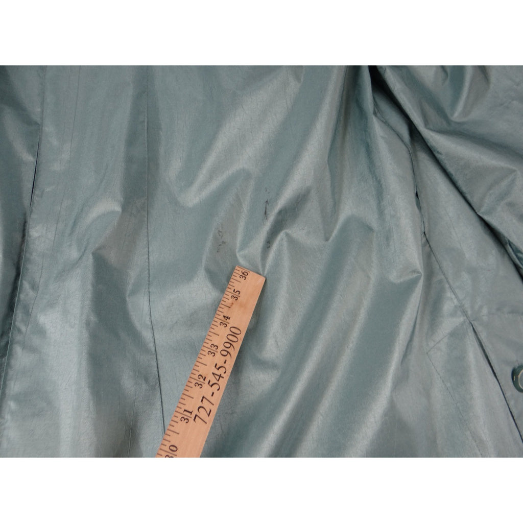 Vintage British Mist Teal Raincoat Women's Size 16 Trench Style Water Resistant