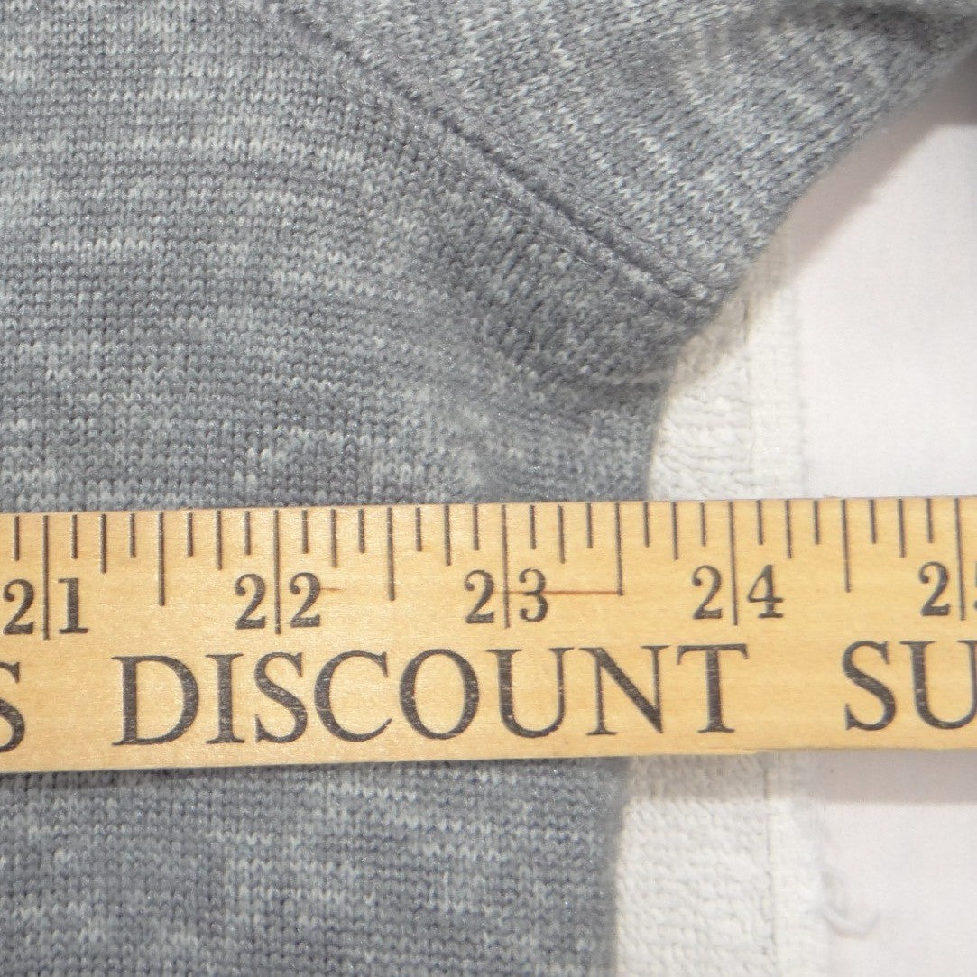 George Mens XL Gray Space Dye Full Zip Fleece Lined Jacket Mock Neck Outerwear