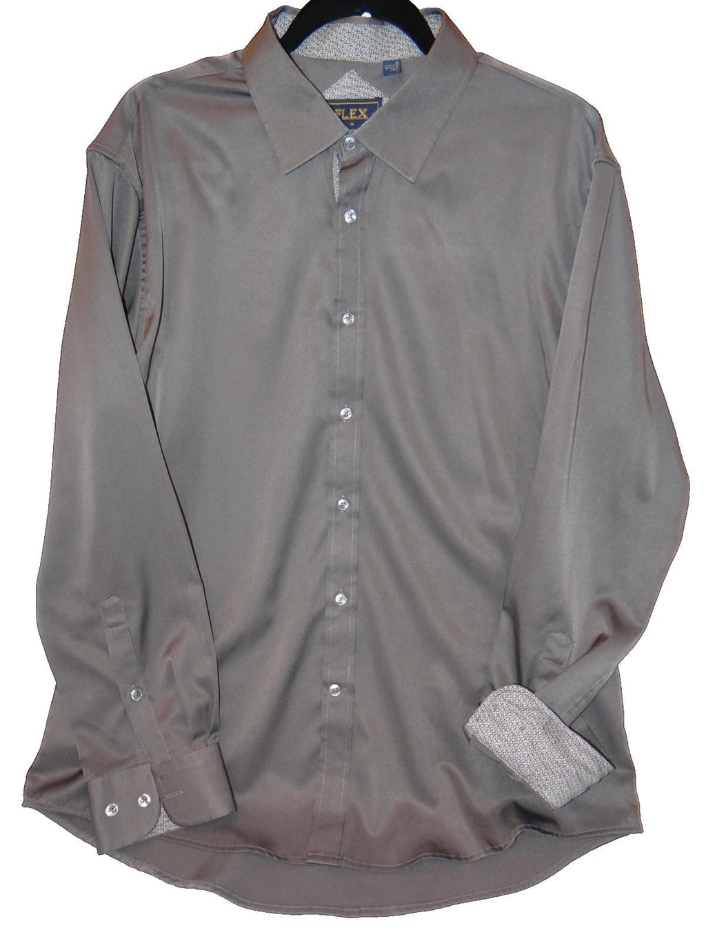 Flex Men's Luxury Collection Dress Shirt - Gray, Size Large