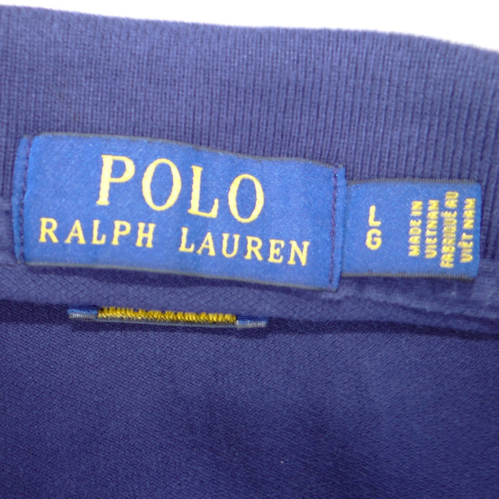 Polo Ralph Lauren Mens Navy Blue Short Sleeve Mesh Cotton Polo Shirt Large