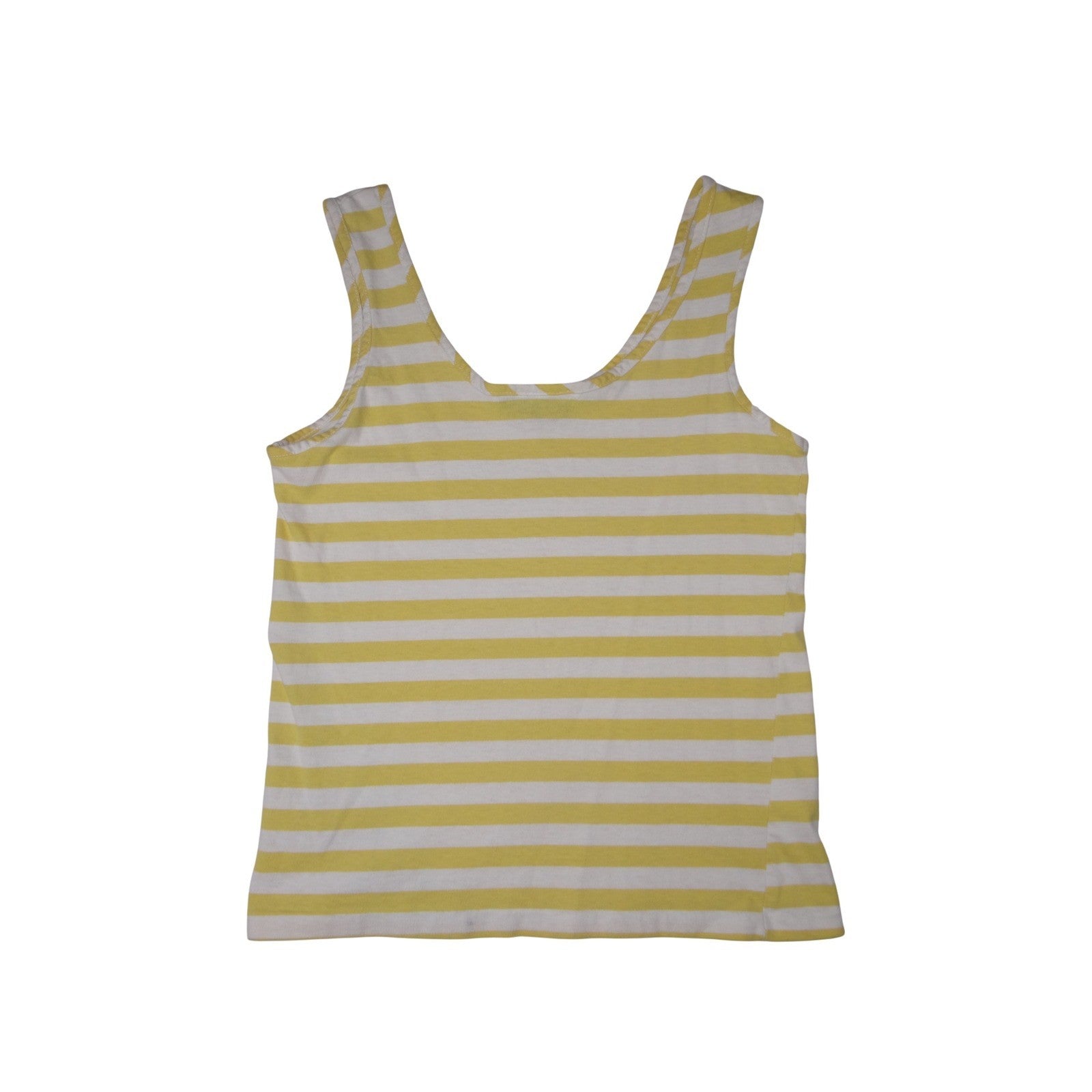 Y2K Carrington Club Yellow White Striped Tank Top Women Casual Sleeveless