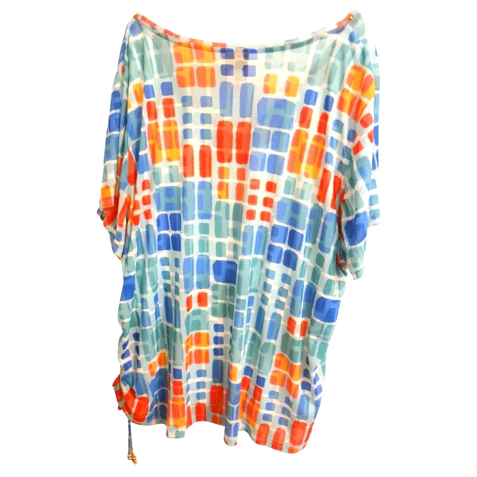 Hearts of Palm Woman Plus Size 3X Abstract Print Kaftan Top Blouse Shirt