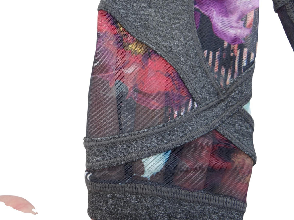 Stylish High-Waisted Leggings with Floral Accents