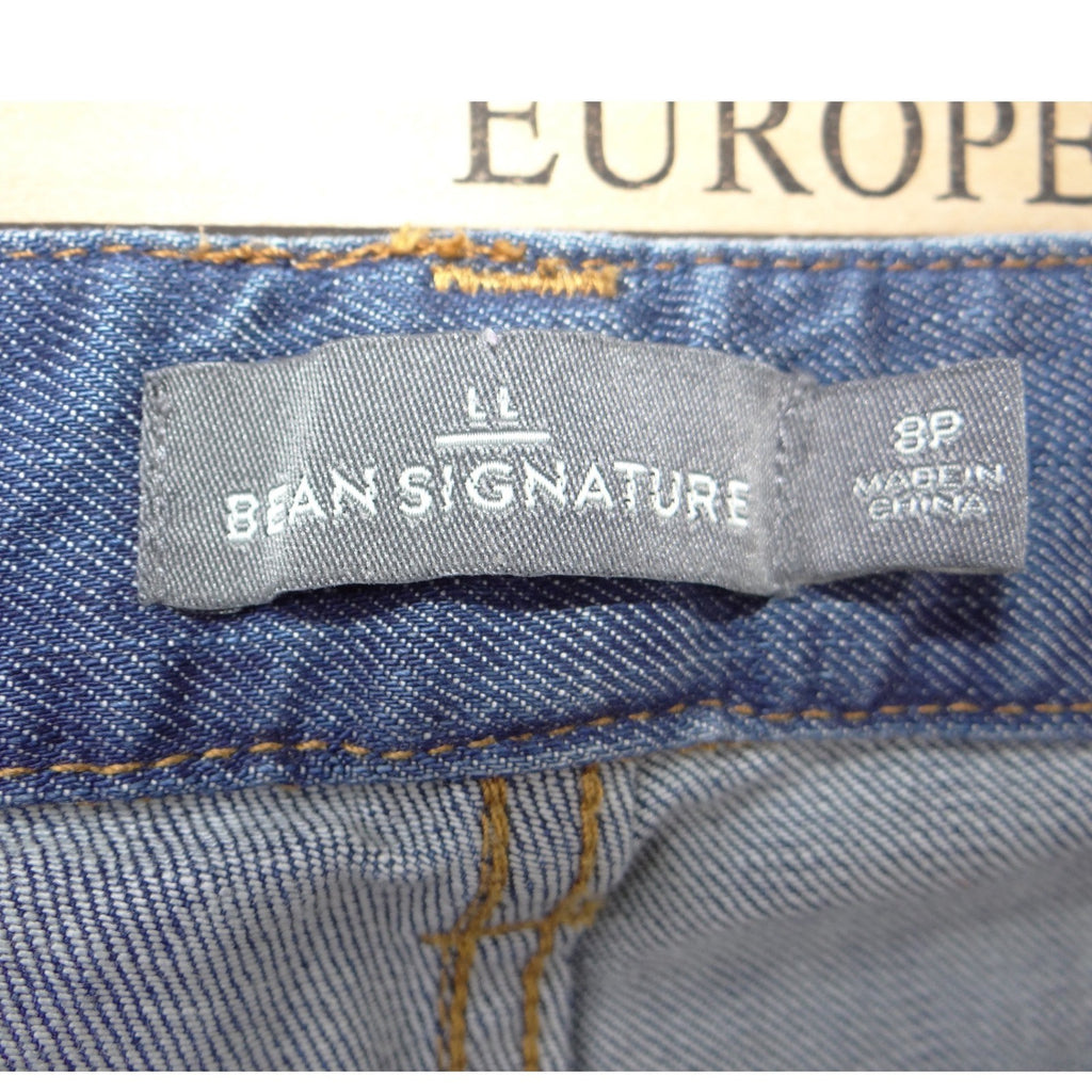 LL Bean Signature Blue Straight Leg Jeans Womens 8P Medium Wash Denim Classic