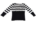 GEORGE ME Designs by Mark Eisen B&W Striped Long Sleeve Sweater Top Womens L