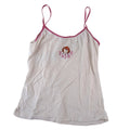 Peeping Tom Flirt Graphic Camisole Tank Top White Pink Y2K Anime Girl Large