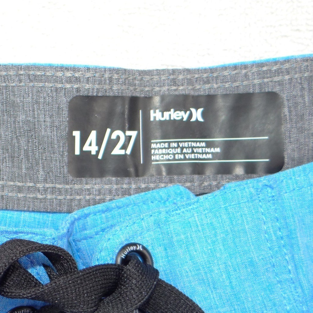 Hurley Mens Board Shorts Light Blue Heathered Swim Trunks Size 14/27 Lace Up
