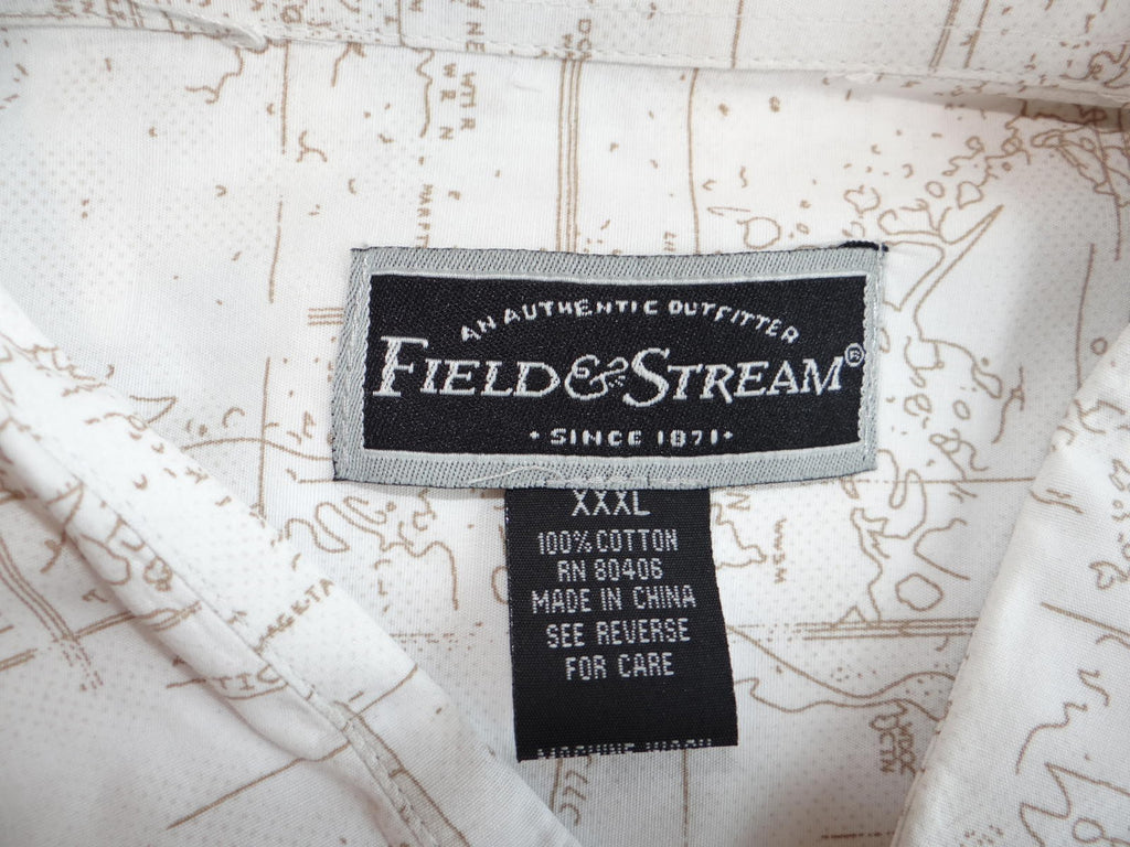 Field & Stream Map Print Short Sleeve Shirt XXXL